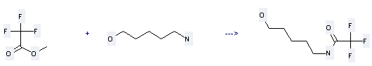 Acetamide, 2,2,2-trifluoro-N-(5-hydroxypentyl)- can be prepared by 5-amino-pentan-1-ol and trifluoroacetic acid methyl ester at the temperature of 5-20 °C